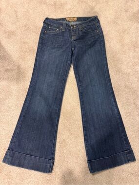 Hippie Low Rise Dark Blue Flared Jeans